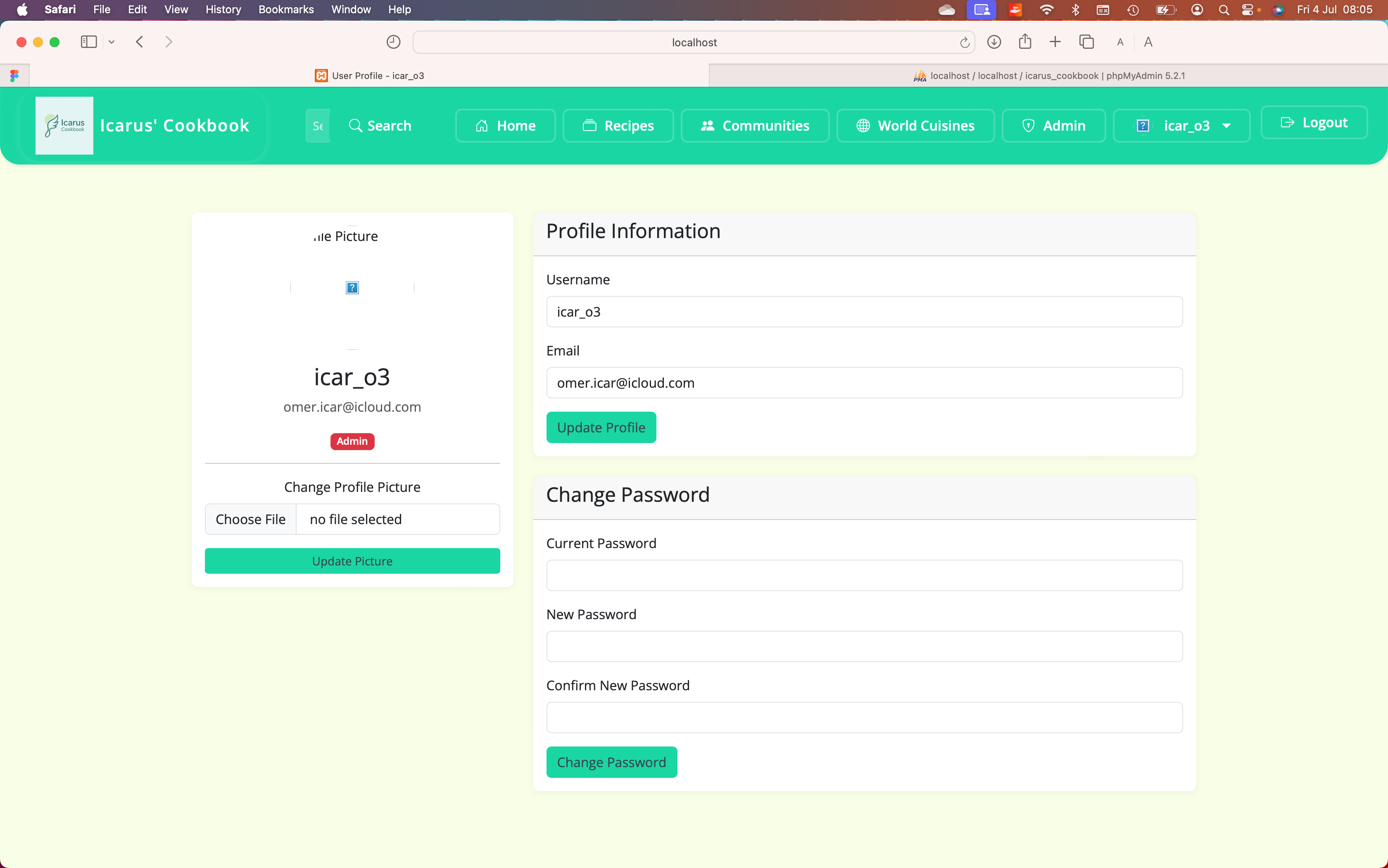 Create Recipe Interface